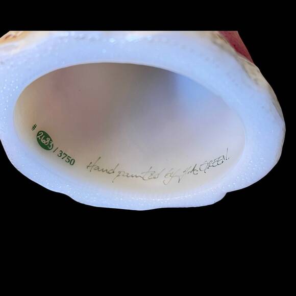 FENTON Glass SANTA FIGURINE 8" Santas List Limited Edition Signed Numbered Pink - Picture 7 of 8